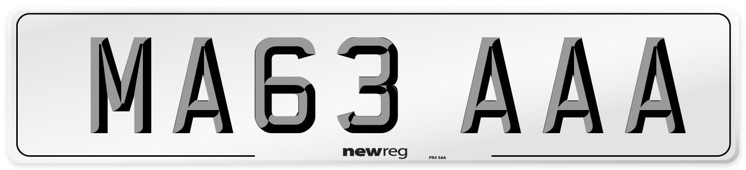 MA63 AAA Number Plate from New Reg
